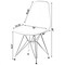Fabulaxe Mid-Century Modern Style Plastic DSW Shell Dining Chair with Metal Legs, White QI003947.WT.4 - alternate 4